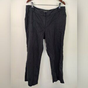 Talbots Woman High Rise 100% Linen Pants Size 16W Black Lightweight Classic
